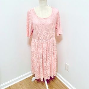 Mikarose Stretchy Lace Pink Pinup Dress XL